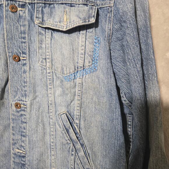 Ninetysix North Hip-Hop Denim Jacket 1X  Embroidered Snake Graphic Streetwear - Picture 10 of 14